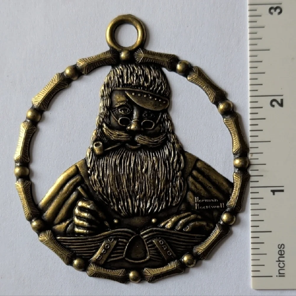 Vintage Normal Rockwell Design Santa Claus Ornament